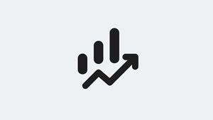 Ikon med graf der går opad på grå baggrund